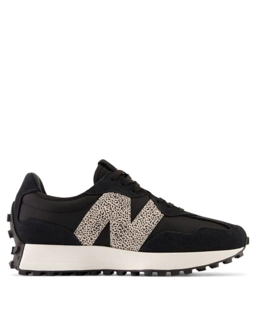 New Balance - 327 - Sneakers in zwart met luipaardprint
