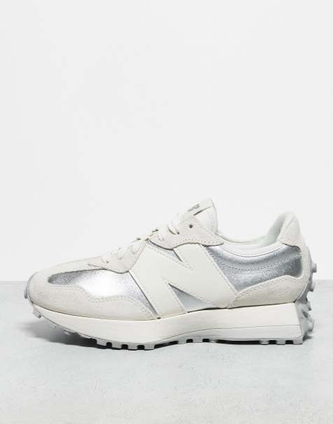 New Balance 327 sneakers with rubber sole in white and silver - view 1