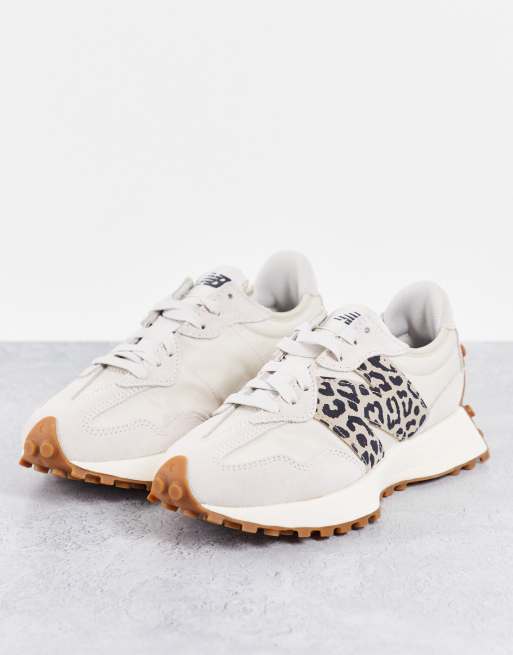 New Balance – 327 – Sneakersy w kolorze złamanej bieli ze wstawkami we wzór w panterkę