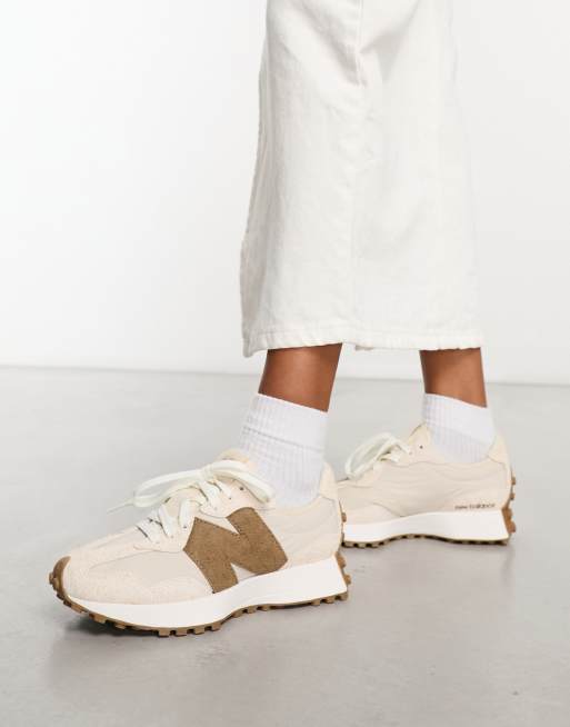 New Balance 327 trainers in off white and brown - exclusive to ASOS, ASOS