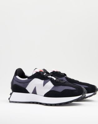 new balance black 327 trainers