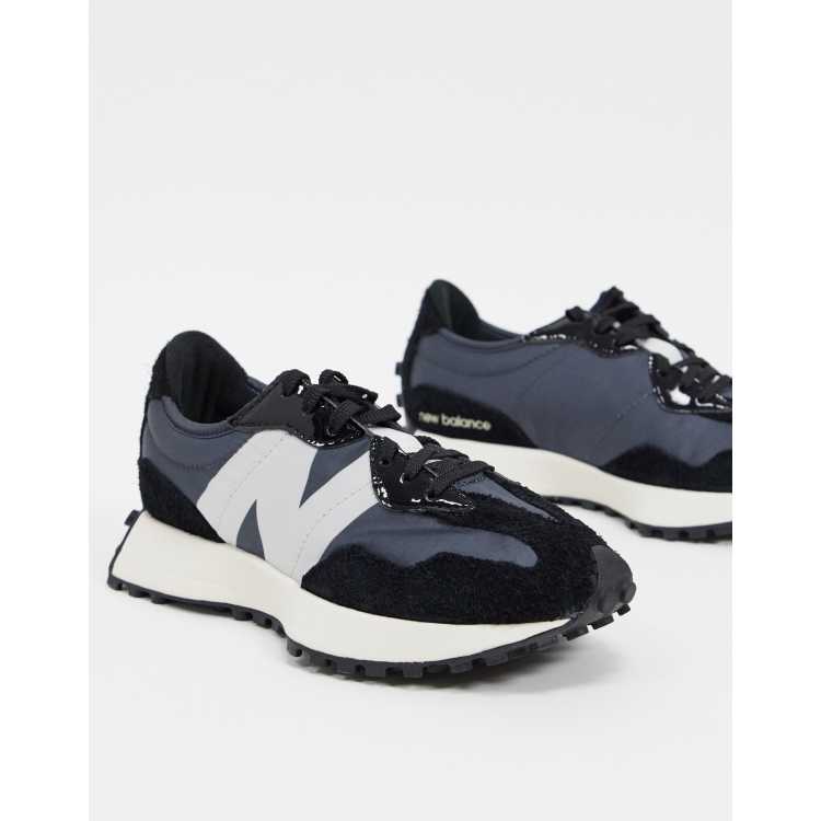 New Balance 327 trainers in black and grey ASOS