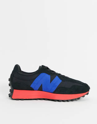 new balance 327 black white red