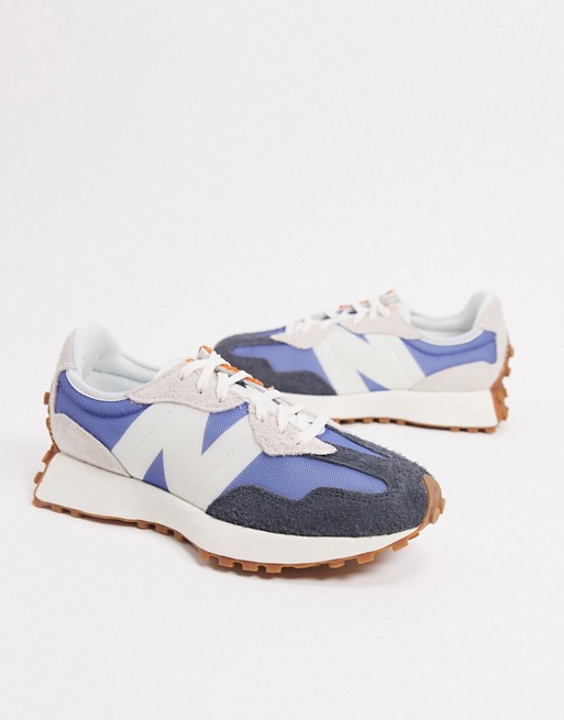 New Balance 327 trainers in blue and cream