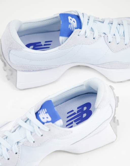 New Balance 327 trainers in blue and white ASOS