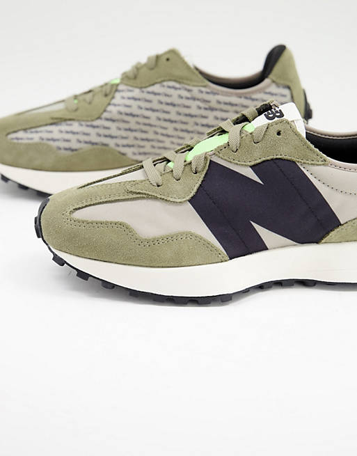 New Balance 327 trainers in khaki and grey