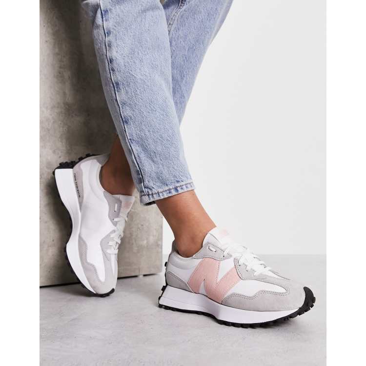 Pink grey new balance shoes on sale