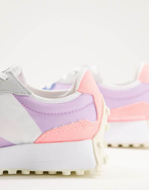 New Balance 327 trainers in lilac and pink colourblock