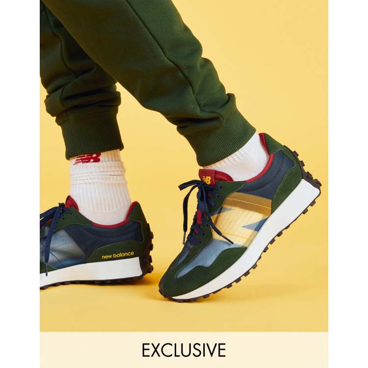 New Balance 327 trainers in navy and red - exclusive to ASOS