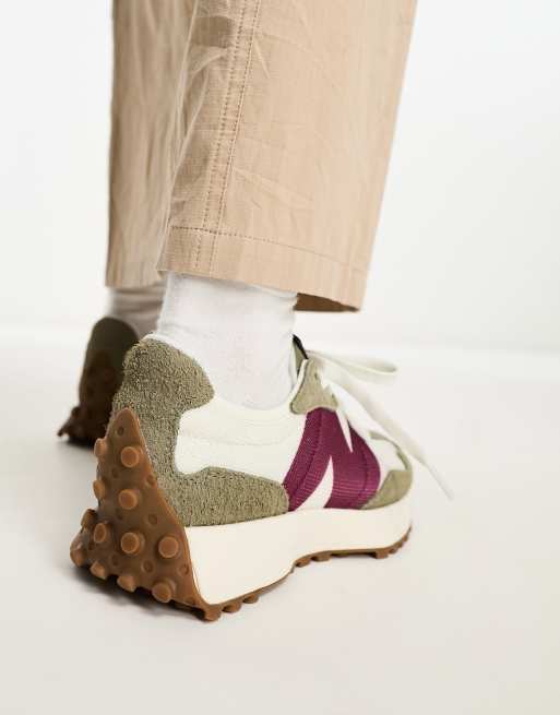 New Balance 327 trainers in off white and burgundy - exclusive to ASOS |  ASOS