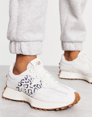 New Balance 327 trainers in off white and leopard - ASOS Price Checker