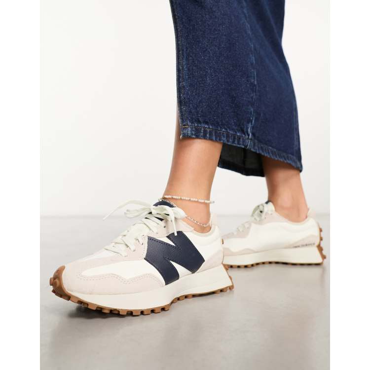 New Balance 327 trainers in off white and navy
