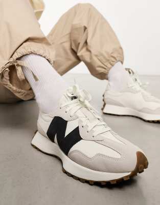 New Balance 327 trainers in off white and brown - exclusive to ASOS, ASOS