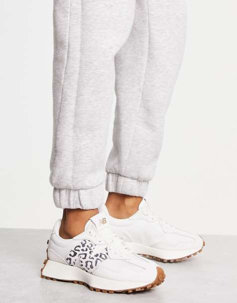 New Balance 327 trainers in off white with leopard print detail - WHITE - view 1