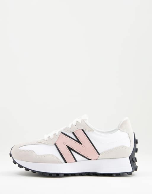 New Balance 327 trainers in white and pink | ASOS