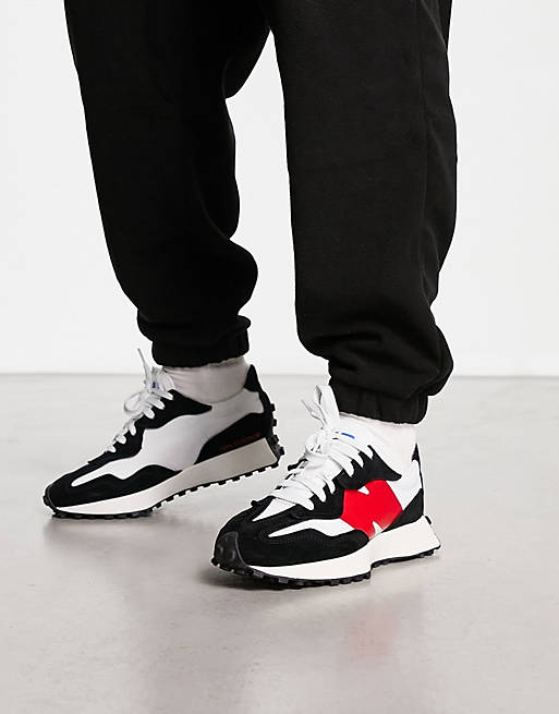New Balance 327 trainers in white, black and red | ASOS