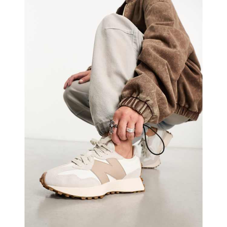 New Balance 327 trainers in white & tan | ASOS