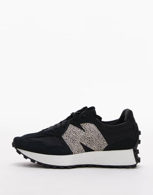 New Balance 327 unisex trainers in black and leopard print - BLACK, 2 of 5