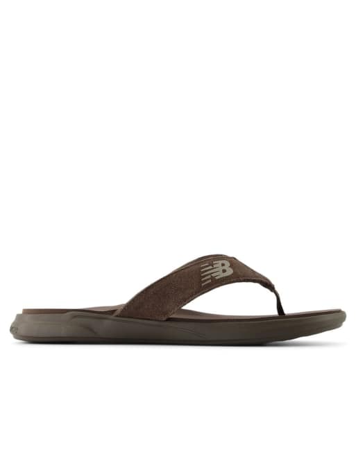 New Balance Logo Brown Casual Slide Flop Flop Sandals Shoes Men\'s 15 Mens new balance sandals - Gem main image 2