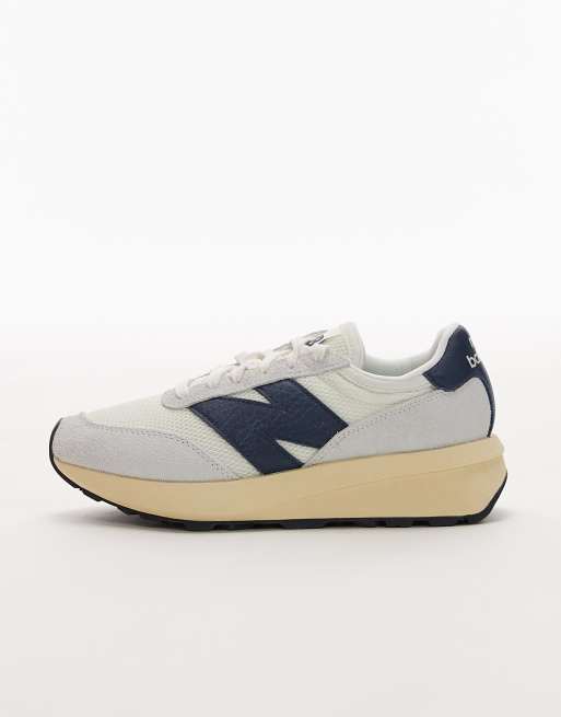 New Balance - 370 - Baskets - Blanc et bleu marine, 2 de 5