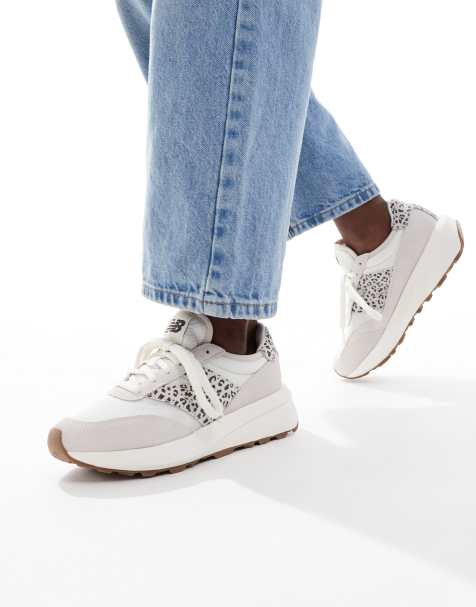 New Balance – 370 – Buty sportowe w kolorze złamanej bieli ze wstawkami we wzór w panterkę - view 1