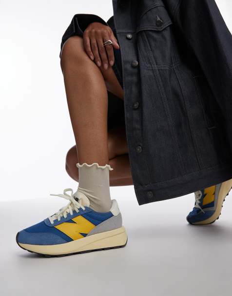 New Balance – 370 – Sneaker in Blau und Gelb - view 1