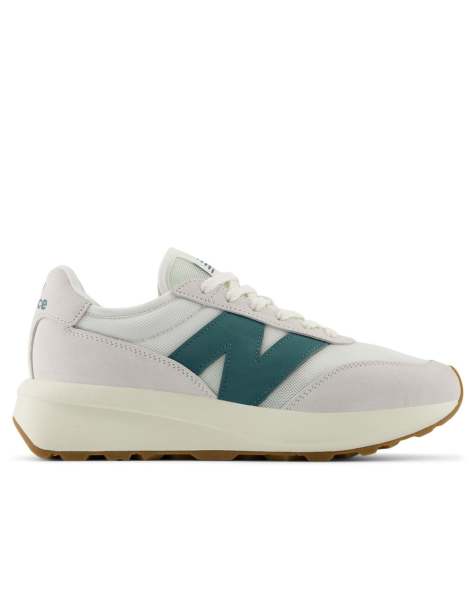 New Balance – 370 – Sneaker in Wollweiß und Grün - view 1