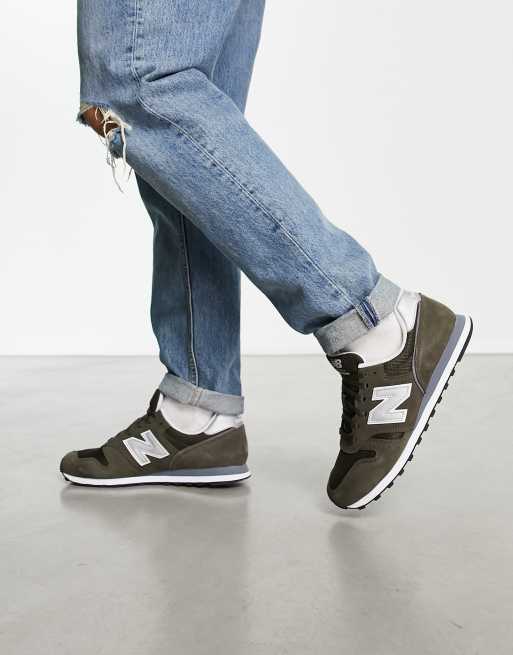 New Balance 373 Baskets Kaki et blanc cass ASOS