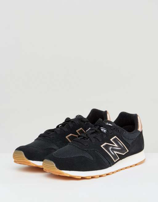 New Balance 373 Baskets Noir et or