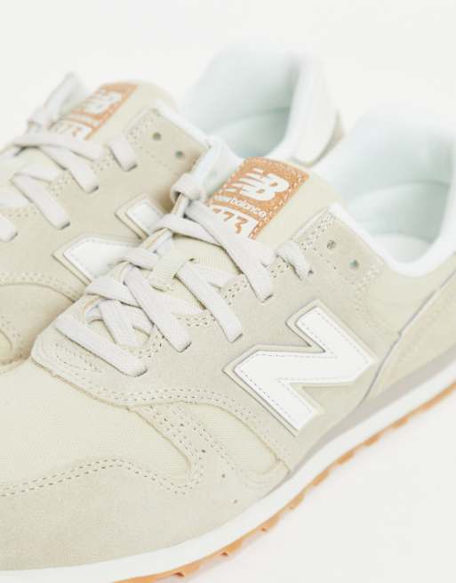 New Balance - 373 - Råhvide sneakers i ruskind, 4 af 4