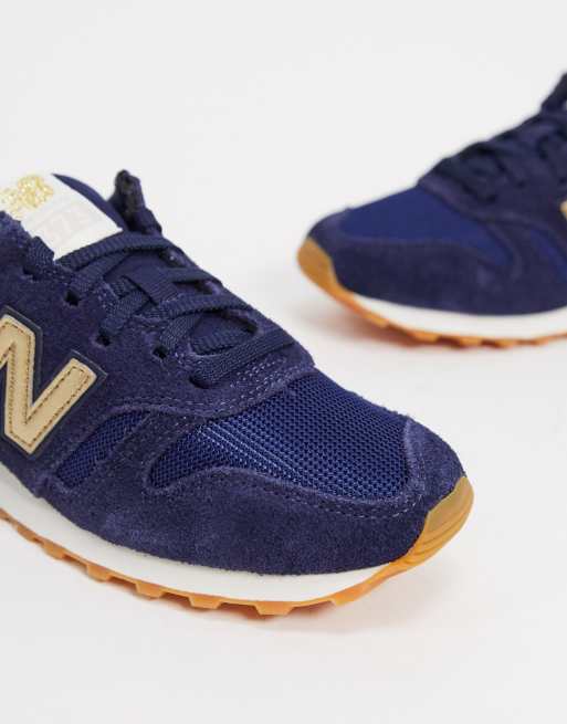 New balance blauw store met goud