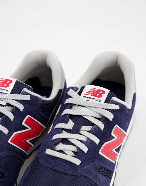 new balance navy & white 373 suede & mesh trainers