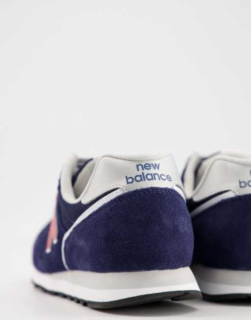 new balance navy & white 373 suede & mesh trainers