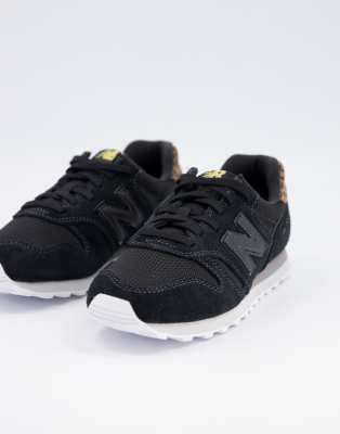 black new balance leopard