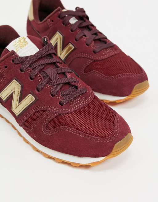 New balance 2025 373 burgundy gold