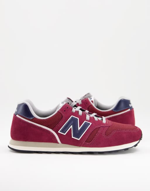 New balance burgundy 373 best sale suede & mesh trainers