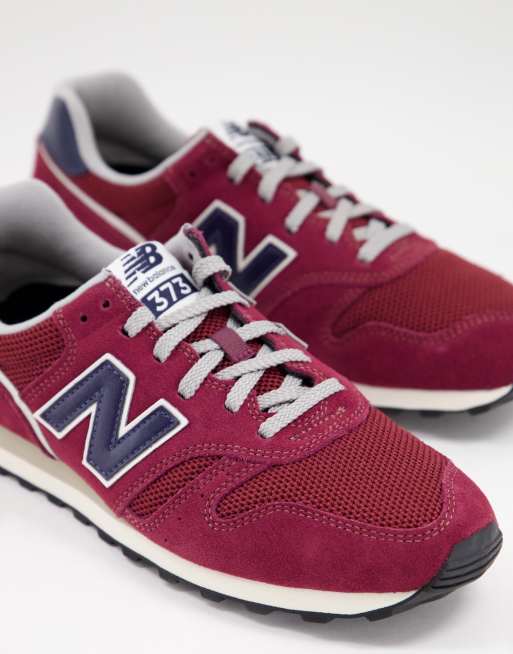 Womens new balance burgundy 373 outlet suede and mesh trainers