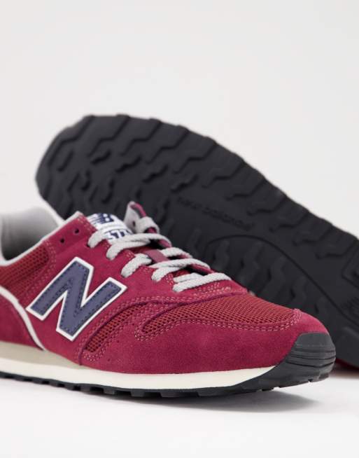 Womens new balance burgundy 373 suede & mesh hot sale trainers