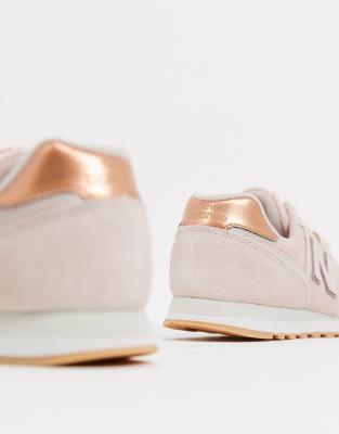 pink and rose gold trainers