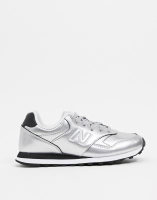 new balance metallic silver