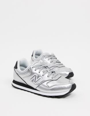 new balance metallic silver