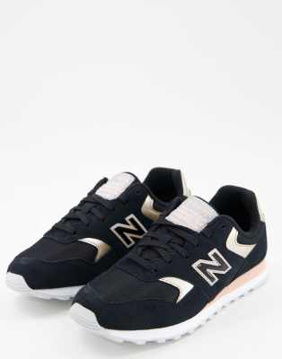 new balance black and rose gold trainers