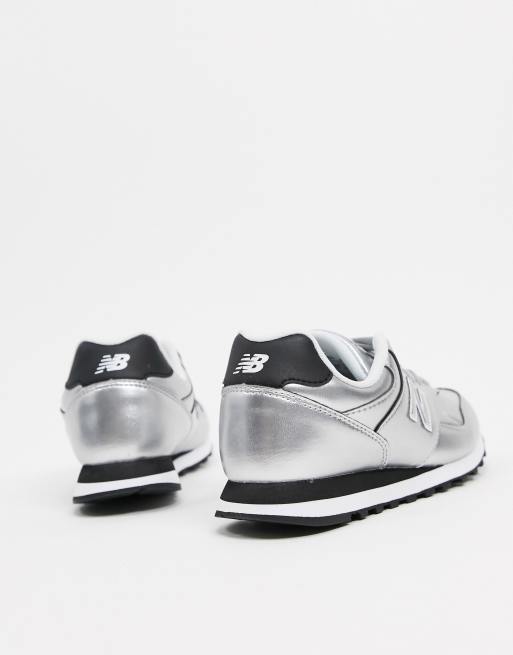 New Balance 393 trainers in metallic silver