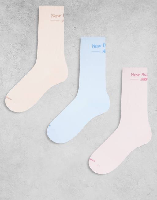 New Balance – 3er-Pack Crew-Socken in verschiedenen Farben mit Logo-Schriftzug