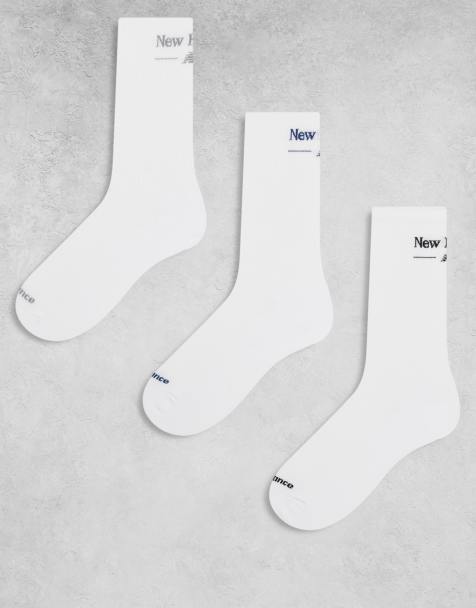 New Balance – 3er-Pack Crew-Socken in Weiß mit Logo-Schriftzug - view 1