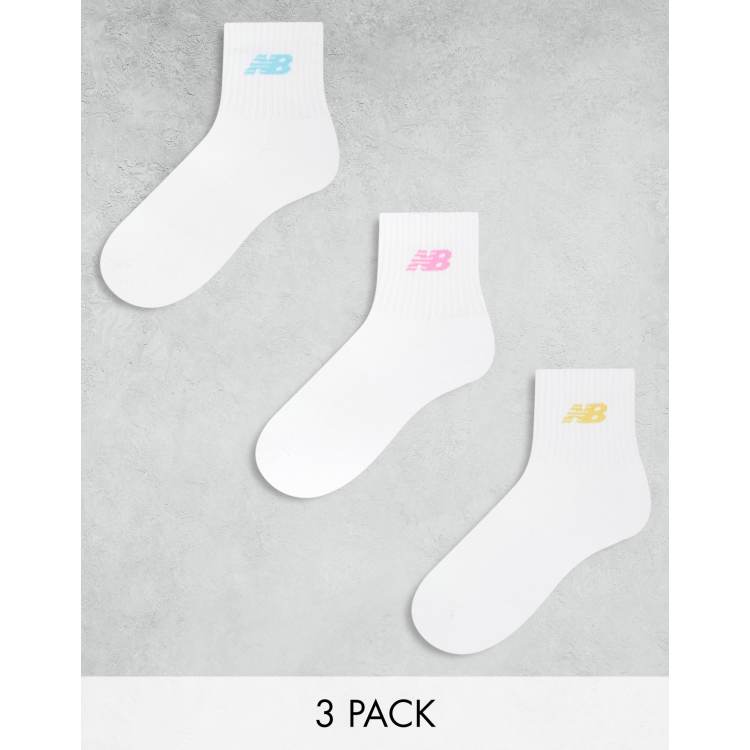 New Balance 3er Pack Knochel Socken in Pastellblau rosa und gelb ASOS