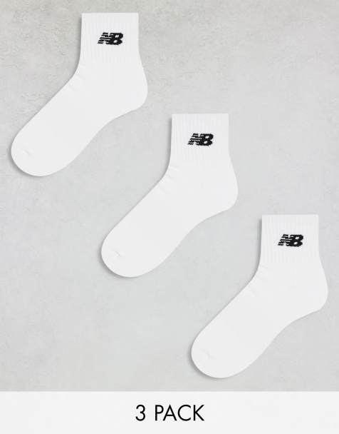 New Balance – 3er-Pack mittelhohe Socken in Weiß mit Logo - view 1