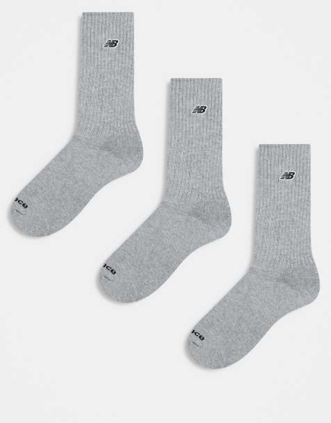 New Balance – 3er-Pack Socken in Grau mit schwarzem Logo-Aufnäher - view 1