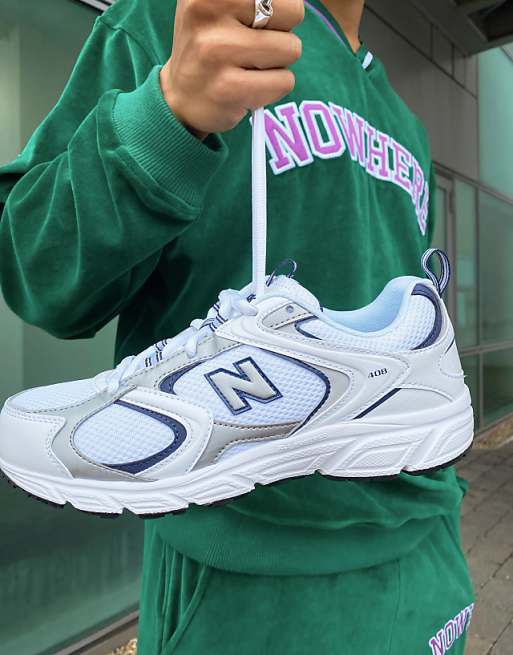 New Balance 408 trainers in white and silver | ASOS nb 408
