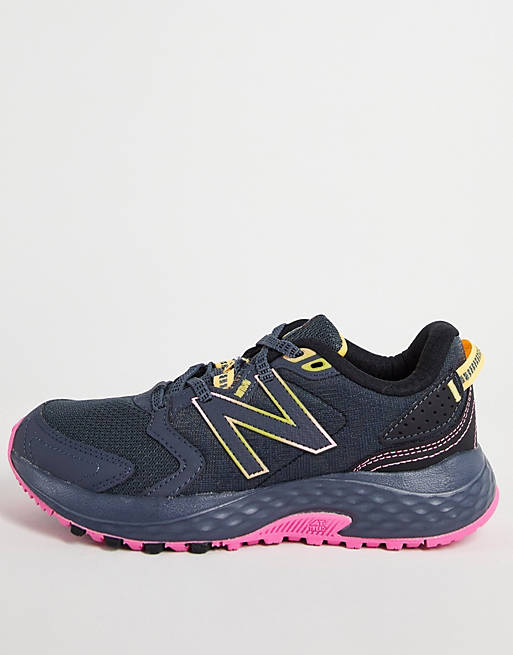  New Balance 410 trainers in black and pink 